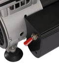 Close-up of Three Quarter HP Pond Aeration Pump With Quiet Silencer, showing control switch and air vent details