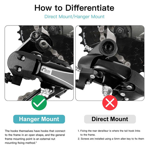 Comparison of hanger mount vs direct mount for 6 To 7 Speed Rear Derailleur Direct Mount For Mountain And Road Bikes RD TY21B