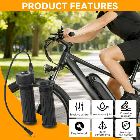 Plug And Play Full Twist Throttle Grip Replacement For Qlife Racer And Cityone Trikes, Racer 27.5 And Fat Tire Models, Spark, Cityone 2.0, Step Over 2.0, Stepover Ultra, Trike Plus, Direct Fit Hand Throttle