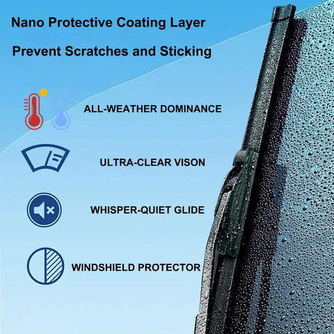 Beam Wiper Blades for Tesla Model Y 26 By 20 Inch All Season Direct Fit Windshield Wipers 2018 2025 display with rain droplets