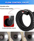 Flexible Air Extractor Hose With Hood 20cm Diameter 9 8ft Length Black Suction Pipe Perfect For Laser Engraving Soldering Welding Fume Extraction Lab Use High Resistant Rock Solid Construction Delivers Sick Work And Clean Air. Flow control valve for adjustable airflow