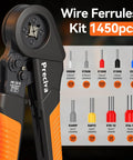 Kickstart Your Wiring Projects With This Killer Ferrule Crimping Tool Kit Made For AWG 28 To 5 Cables Including Heavy Duty Wire Stripper And 1450 Brass Connectors Plus Storage Box, ferrules kit