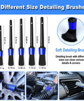 Five soft detailing brushes in different sizes from 12Pcs Wheel Brush Kit For Cleaning Wheels And Tires With Bendable Rim Brushes.