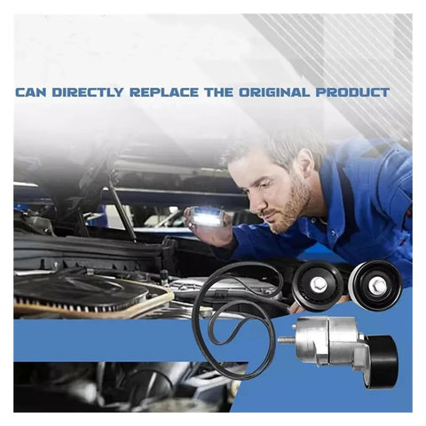 Top Quality V-Ribbed Serpentine Belt Kit With Tensioner And Idler Pulley For Hyundai Kia 2.0 And 2.4L Engines From 2006 To 2015 Direct Bolt-On Fit No Modify Needed installed in engine bay