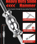 Front view of Limontek 8-piece slide hammer puller set with T-handle and axle adapters