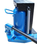 Tough As Nails Hydraulic Toe Jack Lift With 30 Ton Top And 15 Ton Bottom Heft, blue heat treated steel construction.