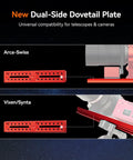 Dual Sided 254mm Dovetail Plate For Cameras, Lenses, Telescopes with Vixen Synta and Arca Swiss Compatibility