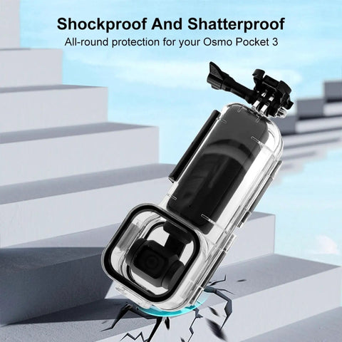 Underwater Dive Case For Osmo Pocket 3 Waterproof Housing with Accessories, 45M 147FT Depth, shockproof on stairs