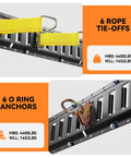 Built Tough E Track Tie Down Rail Kit 88 Piece Set For Garages Vans Trailers And Motorcycles with 6 rope tie-offs and 6 O ring anchors