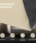 Beige Faux Leather Recliner Headrest Protector Non Slip Cover Waterproof And Washable For Recliner Chairs Showing Features