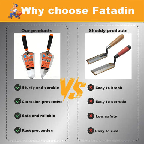 Comparison of Fatadin 2 Pack 6 Inch Concrete Trowel Set With Pointing And Gauging Trowels vs Shoddy Products