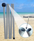 Sun Shield Beach Canopy 11x11 Ft Easy Pop Up Tent With UPF50 Plus Protection windproof frame poles detail image