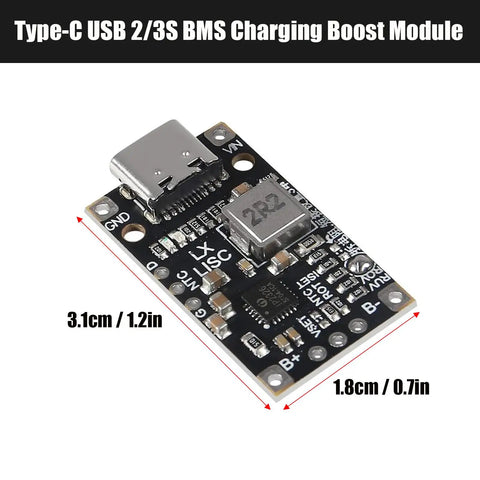 Slick Type C Usb 10 Pack 2S Bms Lithium Battery Charging Module Quickcharge Boost Power Supply 84V To 126V With LED indicators