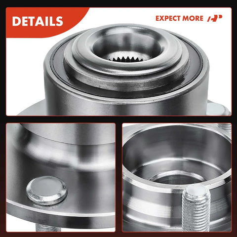 Close-up of front wheel bearing and hub assembly for Mazda 3 2004 2005 2.0L 2.3L with 5 lug compatibility, showing metal construction.