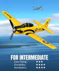 Beginner Friendly RC Plane T28 Trojan Warbird With Aileron 4CH Remote Control 2.4GHz Link Xpilot Stabilization in flight
