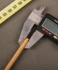 Mekugi Wood Pegs For Samurai Sword Maintenance, Tsuka Fittings Replacement, 5 mm Diameter, 10 cm Length shown with caliper