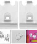 Close-up of Stainless Steel Fridge Shelf Clips 8 Pack Brushed Metal Shelf Support Brackets No Tool Snap In Install