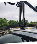 Quick Release Bike Roof Mount For Roof Racks Heavy Duty Iron Construction Stable Fork Carrier That Is Easy To Store And Carry installed