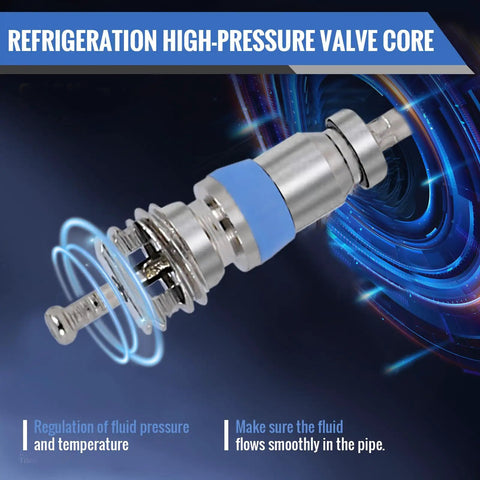 High Pressure Valve Core For R410 R32 R22 With Teflon Seal HVAC Replacement Part with blue highlight