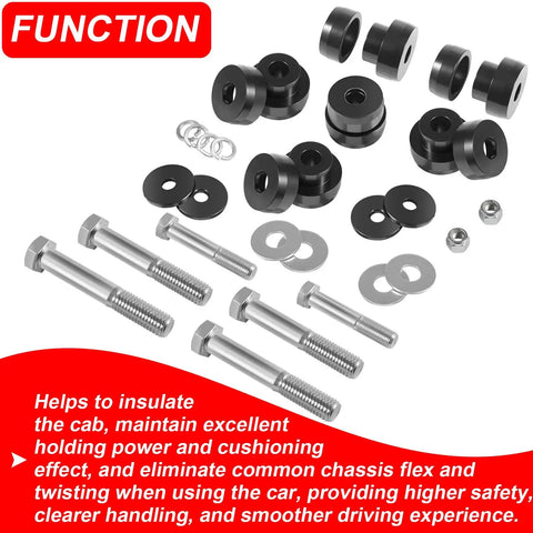Beefed Up Billet Aluminum Body Mount Bushings Kit For Camaro Nova Chevy II 1968 1981 Reduces Chassis Flex 32 Pieces shown