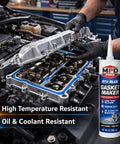 Blue High Temp RTV Gasket Maker Sealant For Valve Covers And Oil Pans, Sensor Safe And Oil Or Coolant Resistant, 2 Pack in engine