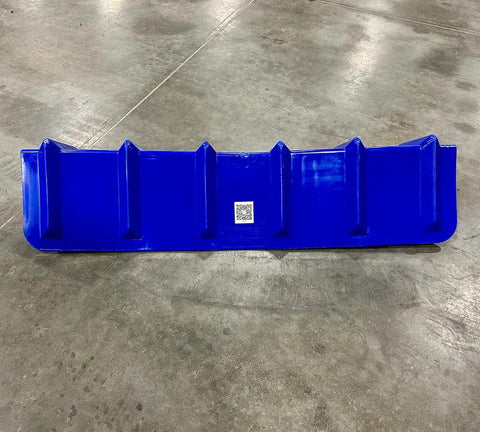 Built Tough 10 Pack Blue V Shaped Corner Protectors Heavy Duty Wide Wing Edge Guards 8X8X24 Inch HDPE truck edge guard top view.