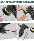 Blade replacement steps for Mini Pneumatic Chamfer Tool With 22 Blade Cutter Head, 30000 RPM Beveler For Metal And Wood