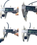 Digital calipers measuring 16.4 Foot GX16 3 Pin Cable From Male To Female Head Cordset for aviation use