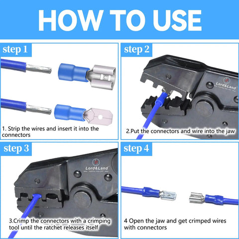 Step-by-step usage of Ultimate 150 Piece Crimp Connector Kit With 16 Types Of Electrical Connectors And 2.8mm 4.8mm 6.3mm terminals