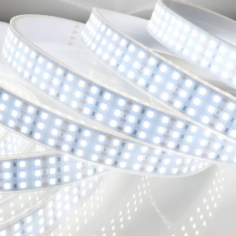 16.4Ft Triple Row LED Strip Lights Daylight White 6000K DC12V 1800 LEDs Dimmable Flexible Outdoor IP67 Wheel Light Strips