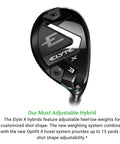 Elyte X Hybrid With Adjustable Heel Toe Weights For Custom Shot Shape, 13g Tungsten And 3g Aluminum Weights Swap, club head view
