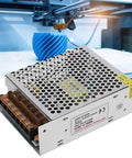 24V DC Power Supply Driver for LED strip lights and 3D printers, 100W output, aluminum alloy enclosure, close-up view