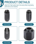 Replacement Collet And Nut Kit For RotoZip Spiral Saw Tools And Drywall Routers Includes One Eighth Inch Collet One Five Thirty Second Inch Collet And One Quarter Inch Collet With Nut in product detail images.