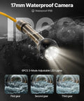 Drain Camera Kit With 164ft Cable, 4.3 Inch Color Screen, DVR Recording, Flexible Snake Cable, IP68 Waterproof Borescope With LED Lighting, Rugged Endoscope For Home Plumbing, Wall Duct And Sewer Inspection, 17mm waterproof camera