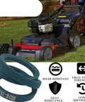 Heavy Duty Rubber Drive Belt For Lawn Mowers And Grass Cutting Equipment Compatible With 22205TE 22207 22210 22215 shown with mower