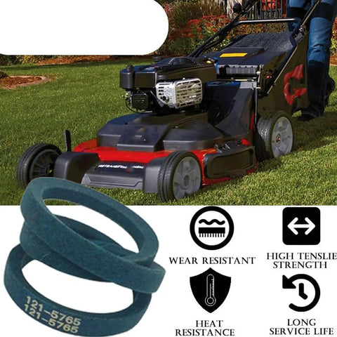 Heavy Duty Rubber Drive Belt For Lawn Mowers And Grass Cutting Equipment Compatible With 22205TE 22207 22210 22215 shown with mower