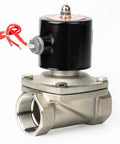 Heavy Duty Pro Grade One And A Half Inch Solenoid Valve With 110 Volt AC Stainless Steel Body Normally Closed Viton Seal High Flow Electric Valve