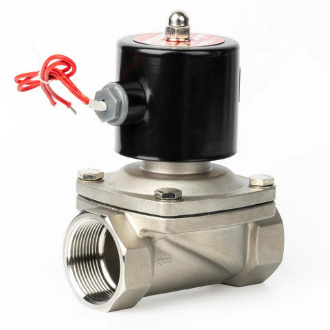 Heavy Duty Pro Grade One And A Half Inch Solenoid Valve With 110 Volt AC Stainless Steel Body Normally Closed Viton Seal High Flow Electric Valve