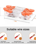 Heavy Duty Lever Wire Connectors Push In Electrical Nuts UL Certified For Secure Home Wiring Projects Quick Splice And Safe Connections That Are Totally Rad., 24 pc orange connector, 1.56 x 0.71 x 0.39 in, 20-12 AWG