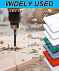 5-piece diamond drill bit set with 1/4 in hex shank; for drilling tile, ceramic, glass, granite, marble