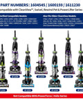 Brush Roll And 2 Belts Replacement Kit For CleanView Swivel Rewind Vacuums Fits 2252 2253 2254 2256