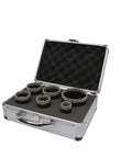 Pro Grade Vacuum Brazed Diamond Drill Bits Set For Porcelain Tile Granite Marble Stone Masonry 5/8-11 Thread in aluminum case