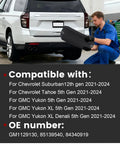 Mechanic installing Chevrolet Suburban Tahoe GMC Yukon Rear Bumper Trailer Hitch Cover Compatible 2021 2022 2023 2024