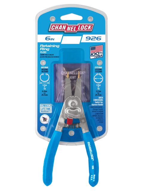 6.5 Inch Retaining Ring Pliers For Auto And Machinery, Heavy Duty Snap Ring Tool With Easy Grip Handles, Model 926 packaging view