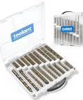 108 Piece Cobalt Drill Bit Set for Hardened Metals and More, Built Tough for Stainless Steel, Titanium, Wood, and Plastics, Includes Quick Access Plastic Index Case