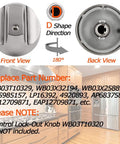 Front and back view of Stove Burner Control Dial Knob Replacement 5 Pack For Cafe Series Gas Stove With Reinforce Rings.