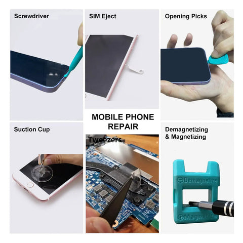 Mobile phone repair using Magnetic 138 In 1 Precision Screwdriver Kit For Electronics Repair Do It Yourself Tech Fixes Ideal For Computer PC Cellphone Game Console Watch Eyeglasses And More Portable Mini Set With 98 Bits And 40 Tools