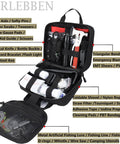 Open view of a survival gear kit for camping and emergencies, first aid ready bugout bag, military-grade tactical kit with MOLLE attachments