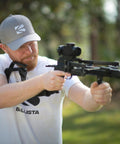 Easy Install Folding Stock Crossbow Adapter For BAT And BAT Reverse Crossbow in use outdoors
