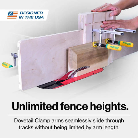 MatchFit Dovetail Clamps For Woodworking Track System Flexible Three Eighths Inch Groove Fits One Half Inch Diameter